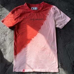 Dutch Bros Love Abounds Red and Pink Tee